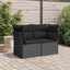 havesofa med hynder 2-personers sort polyrattan