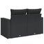 havesofa med hynder 2-personers sort polyrattan