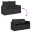 havesofa med hynder 2-personers sort polyrattan