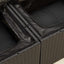 havesofa med hynder 2-personers sort polyrattan