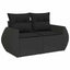 havesofa med hynder 2-personers sort polyrattan