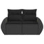 havesofa med hynder 2-personers sort polyrattan