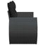 havesofa med hynder 2-personers sort polyrattan