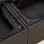 havesofa med hynder 2-personers sort polyrattan