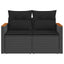 2-personers havesofa med hynder polyrattan sort