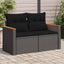 2-personers havesofa med hynder polyrattan sort