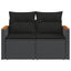 2-personers havesofa med hynder polyrattan sort