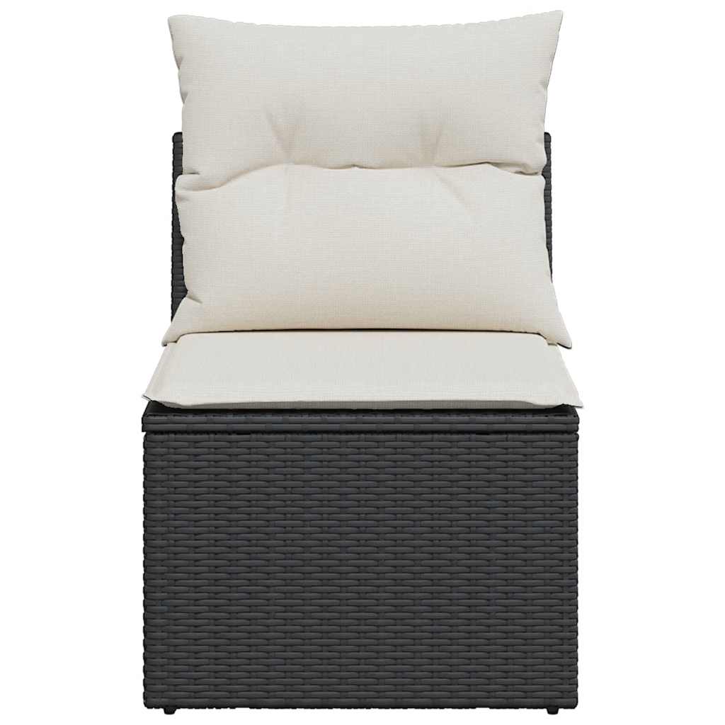 sofamodul til haven med hynder polyrattan sort