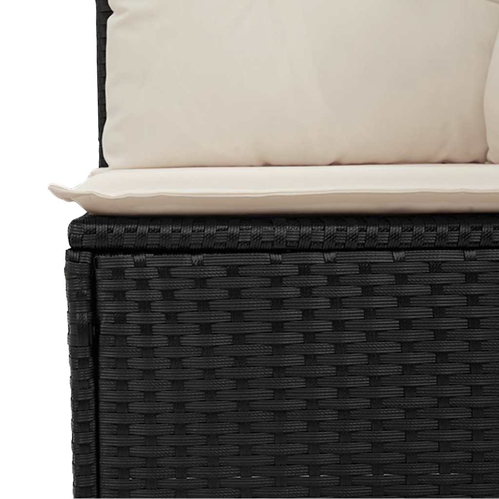 sofamodul til haven med hynder polyrattan sort