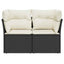 2-personers havesofa med hynder polyrattan sort