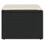 haveskammel med hynde 55x55x37 cm polyrattan sort