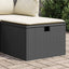 haveskammel med hynde 55x55x37 cm polyrattan sort
