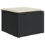 haveskammel med hynde 55x55x37 cm polyrattan sort