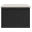 haveskammel med hynde 55x55x37 cm polyrattan sort