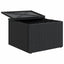 haveskammel med hynde 55x55x37 cm polyrattan sort