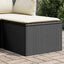 haveskammel med hynde 55x55x37 cm polyrattan sort