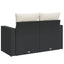 2-personers havesofa med hynder polyrattan sort