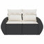 2-personers havesofa med hynder polyrattan sort