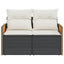 2-personers havesofa med hynder polyrattan sort