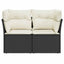 2-personers havesofa med hynder polyrattan sort