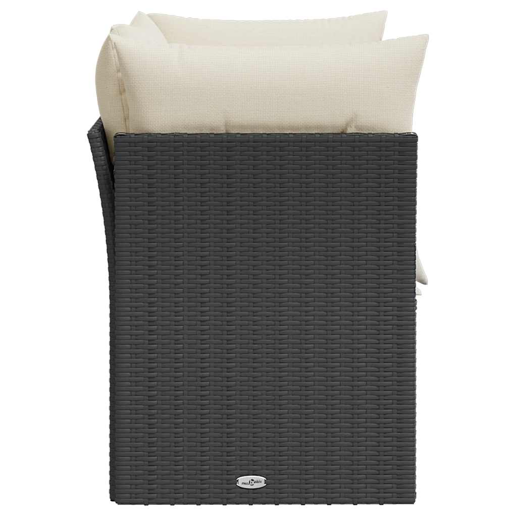 2-personers havesofa med hynder polyrattan sort