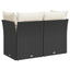 2-personers havesofa med hynder polyrattan sort