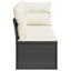 3-personers havesofa med hynder polyrattan sort