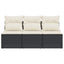 3-personers havesofa med hynder polyrattan sort