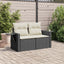 2-personers havesofa med hynder polyrattan sort