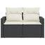 2-personers havesofa med hynder polyrattan sort