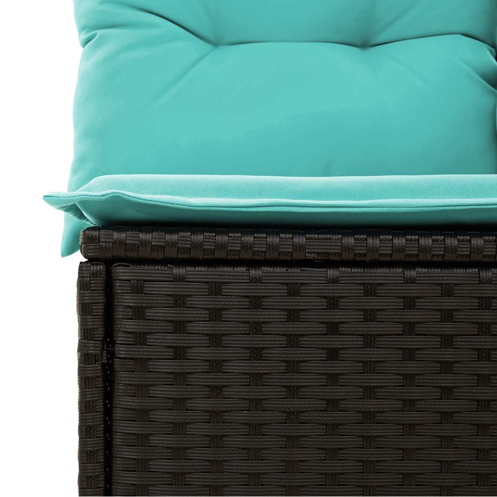 4-personers havesofa med hynder polyrattan sort