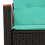 havesofa med hynder 2-personers sort polyrattan