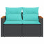 havesofa med hynder 2-personers sort polyrattan