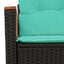 havesofa med hynder 2-personers sort polyrattan
