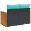 havesofa med hynder 2-personers sort polyrattan