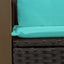 havesofa med hynder 2-personers sort polyrattan