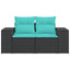 2-personers havesofa med hynder polyrattan sort