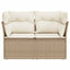 2-personers havesofa med hynder polyrattan beige