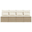 4-personers havesofa med hynder polyrattan beige