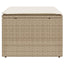 haveskammel med hynde 55x55x37 cm polyrattan beige