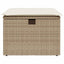 haveskammel med hynde 55x55x37 cm polyrattan beige