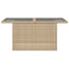 havebord med glastop 100x55x73 cm polyrattan beige
