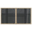 havebord med glastop 100x55x73 cm polyrattan beige