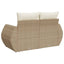 2-personers havesofa med hynder polyrattan beige