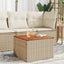havebord 55x55x37 cm polyrattan og akacietræ beige