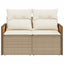 2-personers havesofa med hynder polyrattan beige