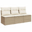 3-personers havesofa med hynder polyrattan beige