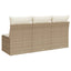 3-personers havesofa med hynder polyrattan beige