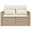 2-personers havesofa med hynder polyrattan beige