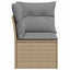 hjørnemodul til havesofa med hynder polyrattan beige